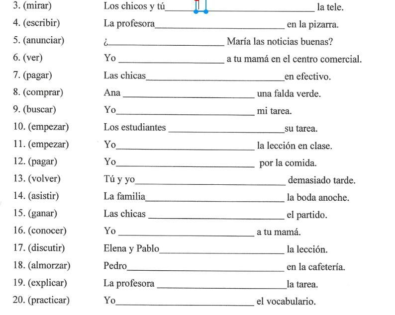 Write the preterite forms for each-example-1