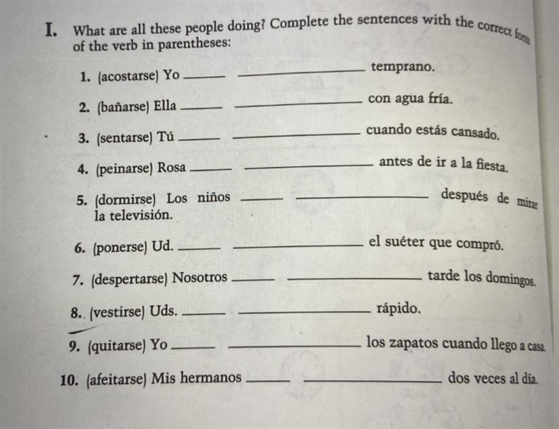 What are all these people doing complete the sentences with the correct form of the-example-1