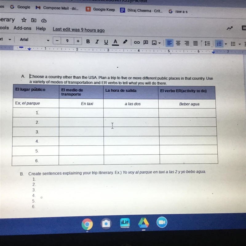 You will get 20 points Choose a country other than the USA. Plan a trip to five or-example-1