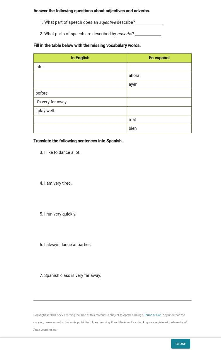 Spanish 2.3.4 Study: It's Adverb Time! answers??-example-1