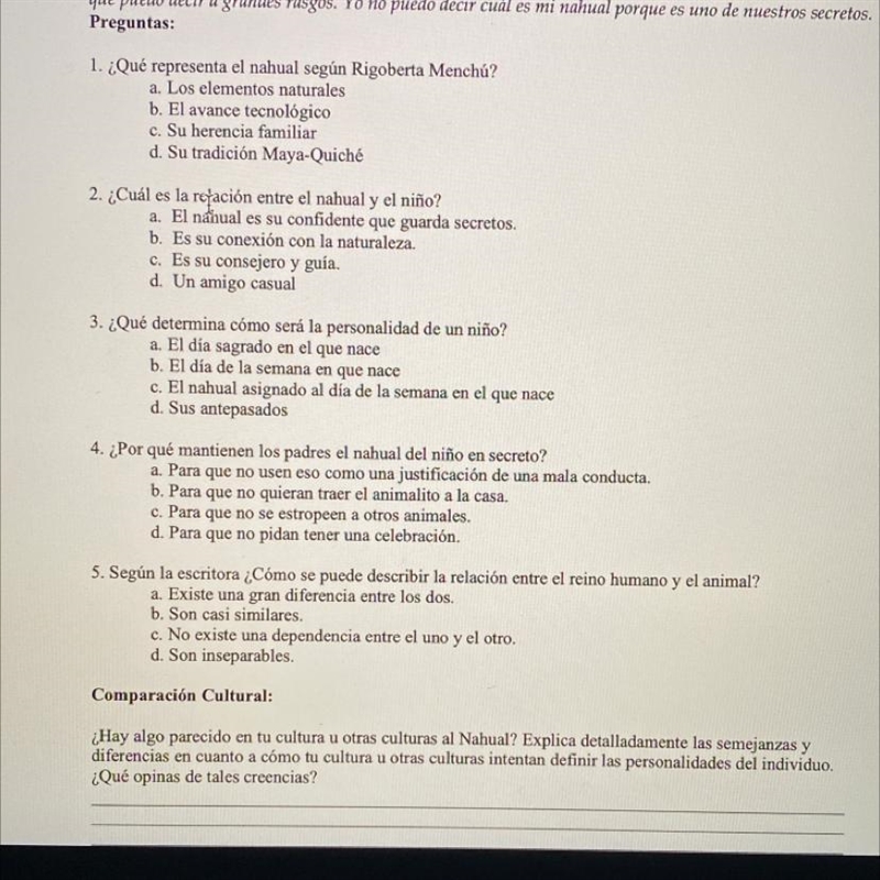 I need help with Spanish hw! The article is “Rigobeta Menchú Articuló”-example-1