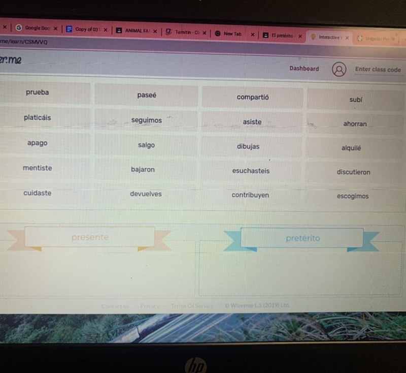 Sort the following verbs into the correct category-example-1