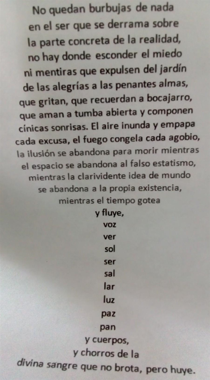 Alguien me puede ayudar ¿de que trata el poema no queda burbujas de nada? porfis ​-example-1