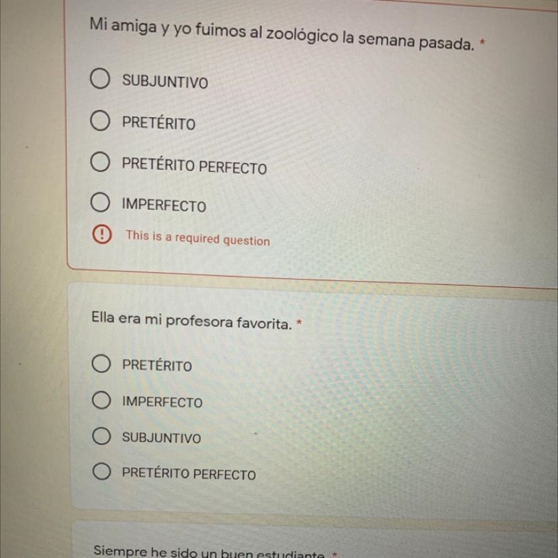 Can someone help me answer these Spanish Preterio or imperfections question?-example-1