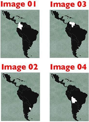 Match the map with the correct marked country. Match: Term: 1 Definition: Bolivia-example-1