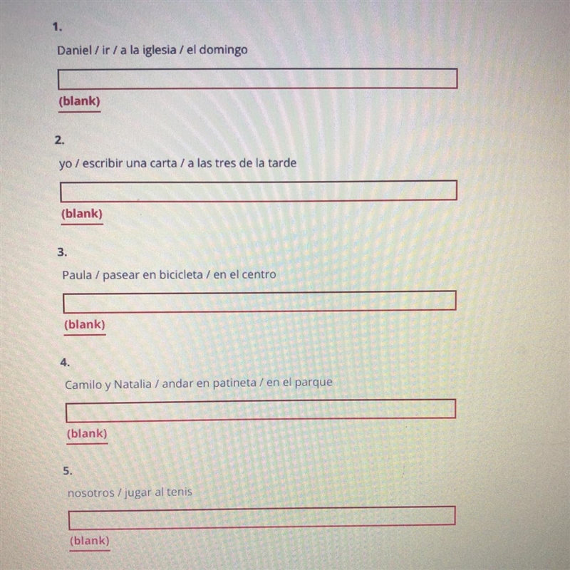 Write sentences using ir a with the information provided. Follow the model.-example-1