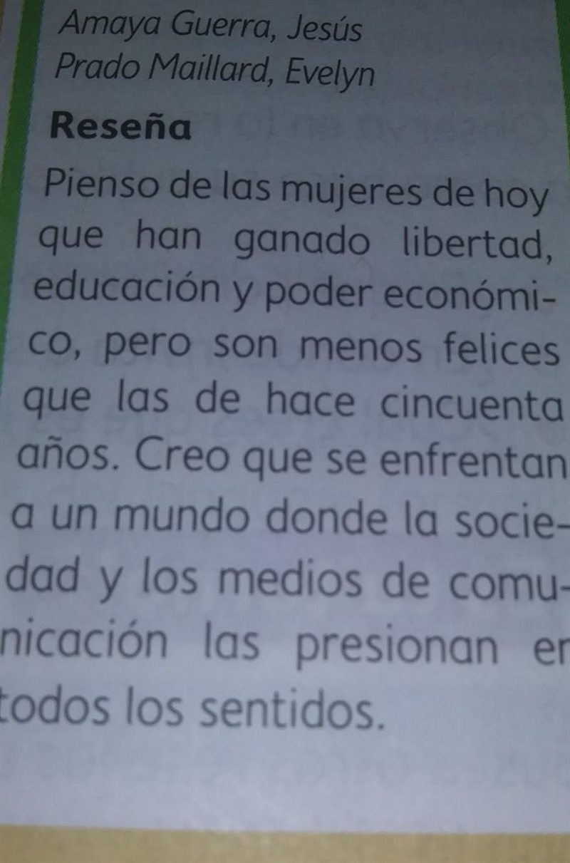 Cuál es tu punto de vista sobre el contenido informativo de esta reseña​-example-1