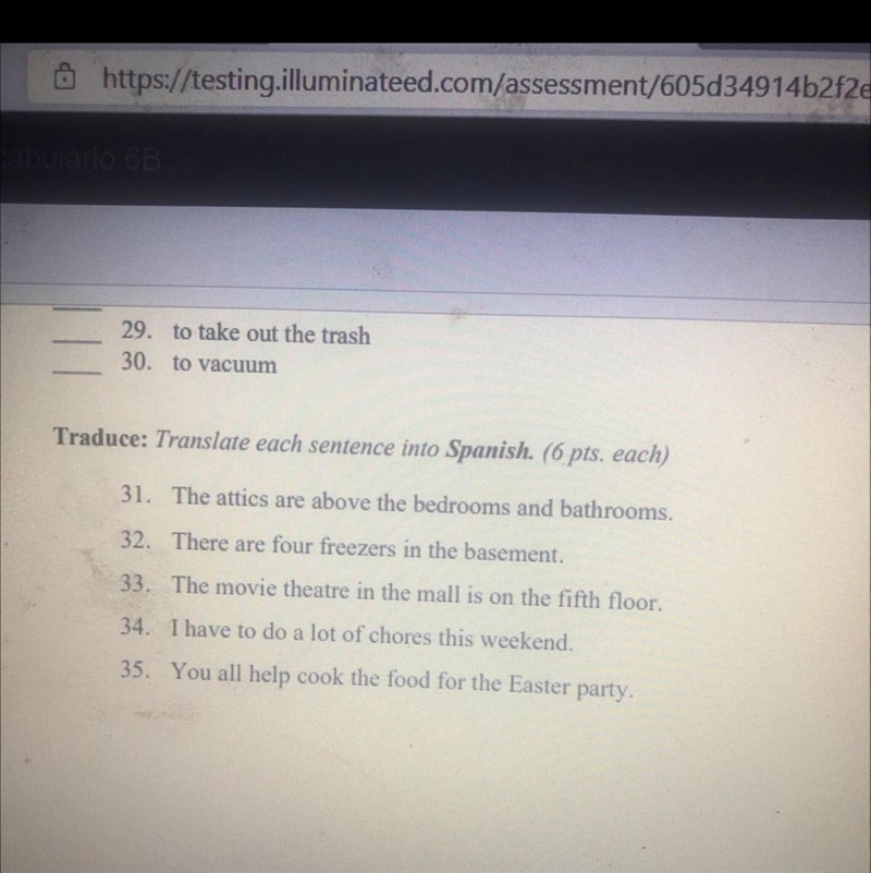 For those fluent in Spanish, please translate these sentences !!-example-1