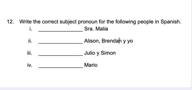 Write the correct subject pronoun-example-1