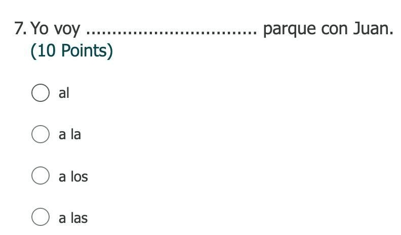 Yo voy ................................. parque con Juan al a la a los a las-example-1