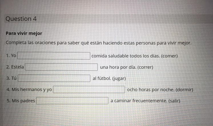 Completa el parrafo con la forms correcta de los verbos de la cans para saber que-example-1