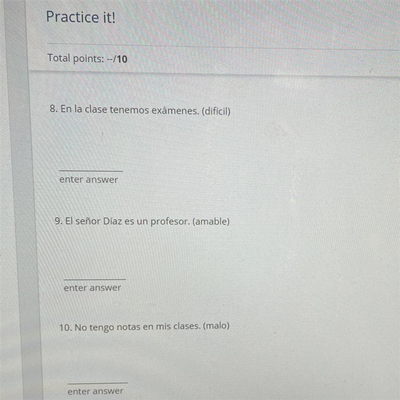 Rewrite these sentences, adding the adjective in parentheses. Place the adjective-example-1