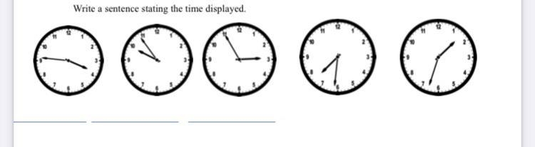 Write the sentence stating the time displayed-example-1