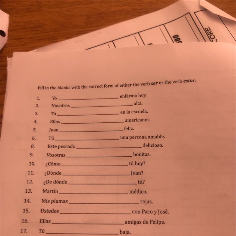 Fill in the blanks with the correct form of either the verb ser or the verb estar-example-1