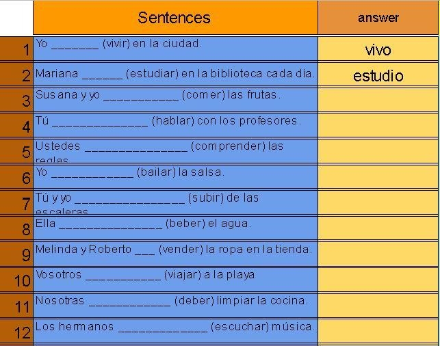 Don't get it the first two are examples Present Tense_ -AR -ER -IR-example-1