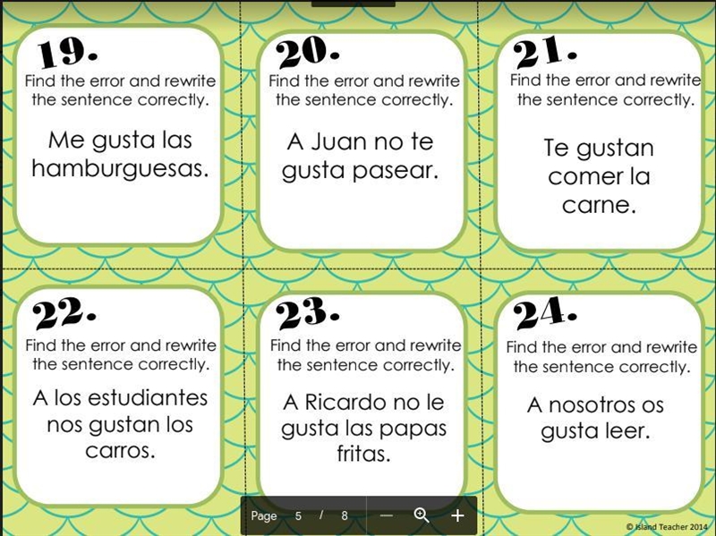 The remaining "Spanish gustar Task Cards" that I need help with! Please-example-3