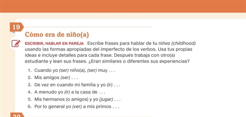 Does this make sense for the assignment? Cuando era niño, era muy tímido y artístico-example-1