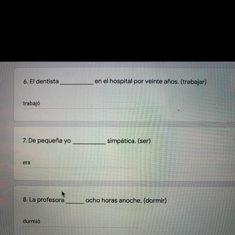 Please help! Conjugate using preterite or imperfect.-example-1