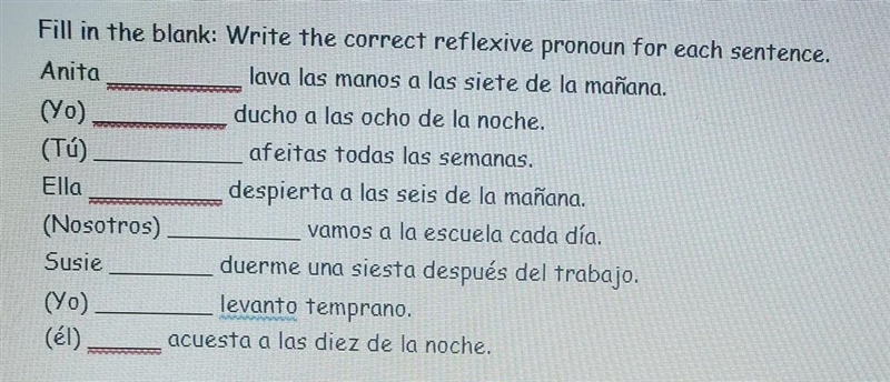 Fill in the blank: Write the correct reflexive pronoun for each sentence. ​-example-1