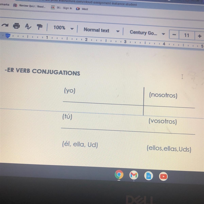 CONJUGATE THE VERBS IN THE PRESENT TENSE TO AGREE WITH THE GIVEN SUBJECT: 1.correr-example-1