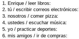 Por favor ponga estas palabras en oraciones. ¡Mira la captura de pantalla a continuaci-example-1