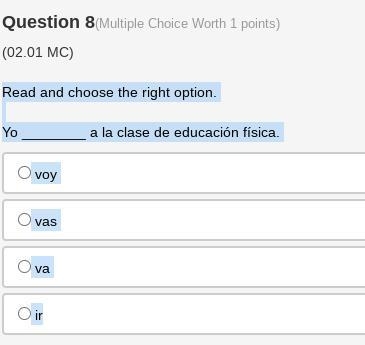 This is a Spanish 1 class and it's on FLVS. I need help ASAP!-example-1