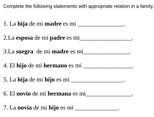 HEY CAN ANYONE PLS ANSWER DIS SPANISH WORK!!-example-1