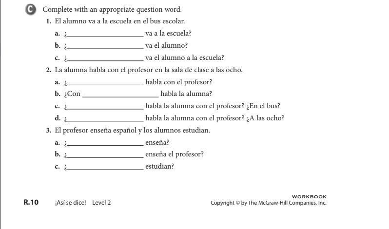 ASAP 100POINTS Spanish 2 Do what the questions ask-example-2