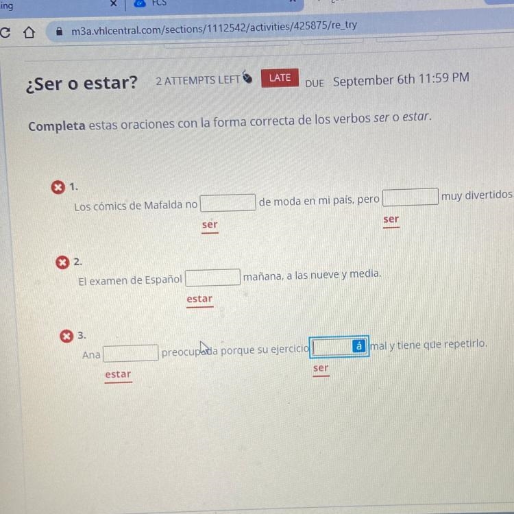 Ser and Estar forms.-example-1