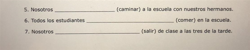 Conjugate the following verbs in the imperfect to complete each sentence-example-1