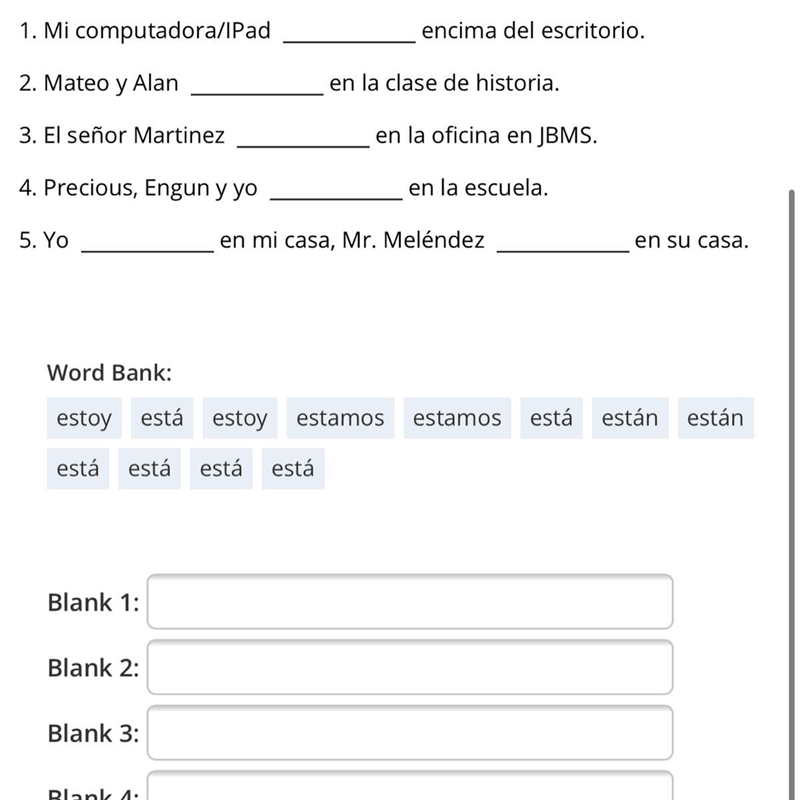 20 points for all 5 no cap also you have to chose one of the words from the word bank-example-1