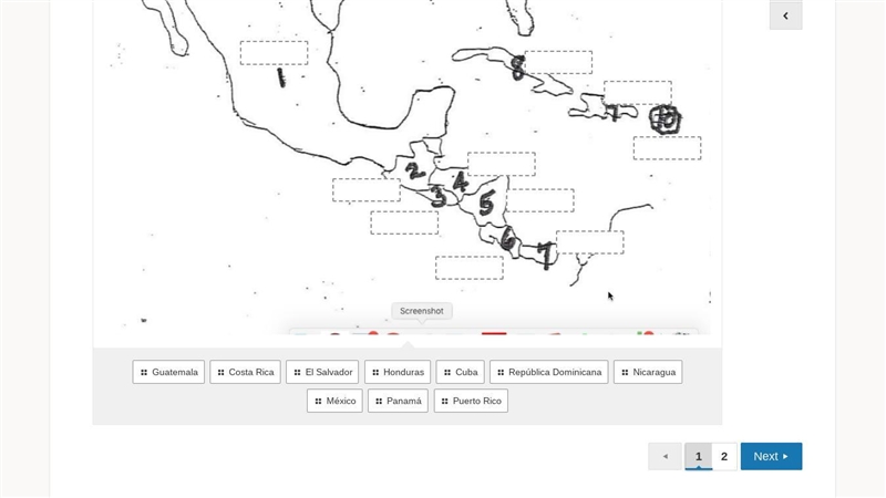 Central America map Label each of the countries on the map.-example-2