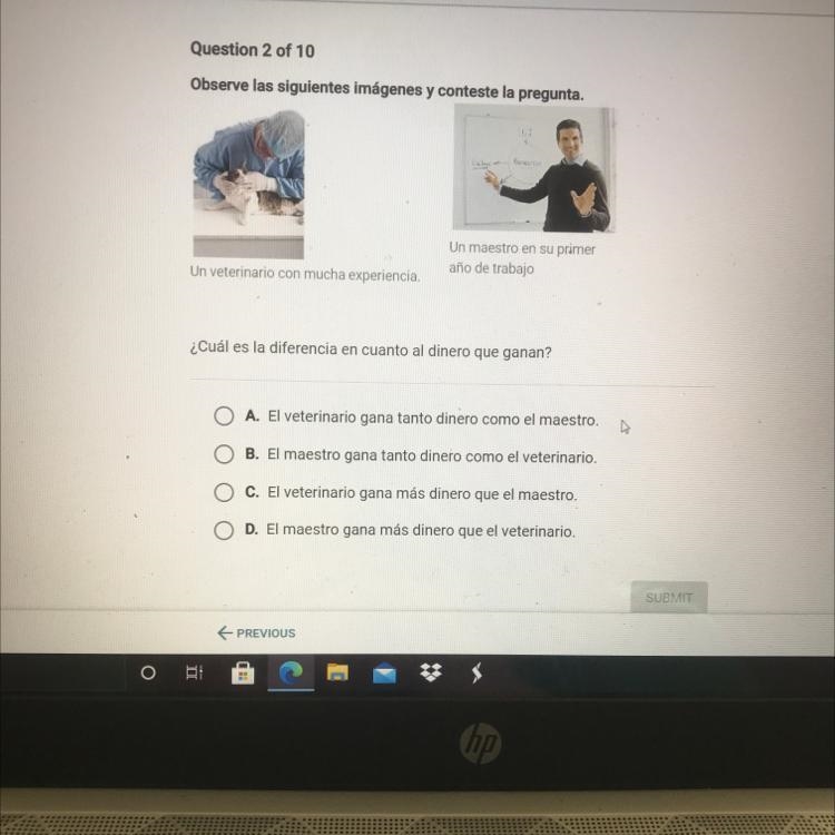 Observe las siguientes imágenes y conteste la pregunta. Un maestro en su primer año-example-1