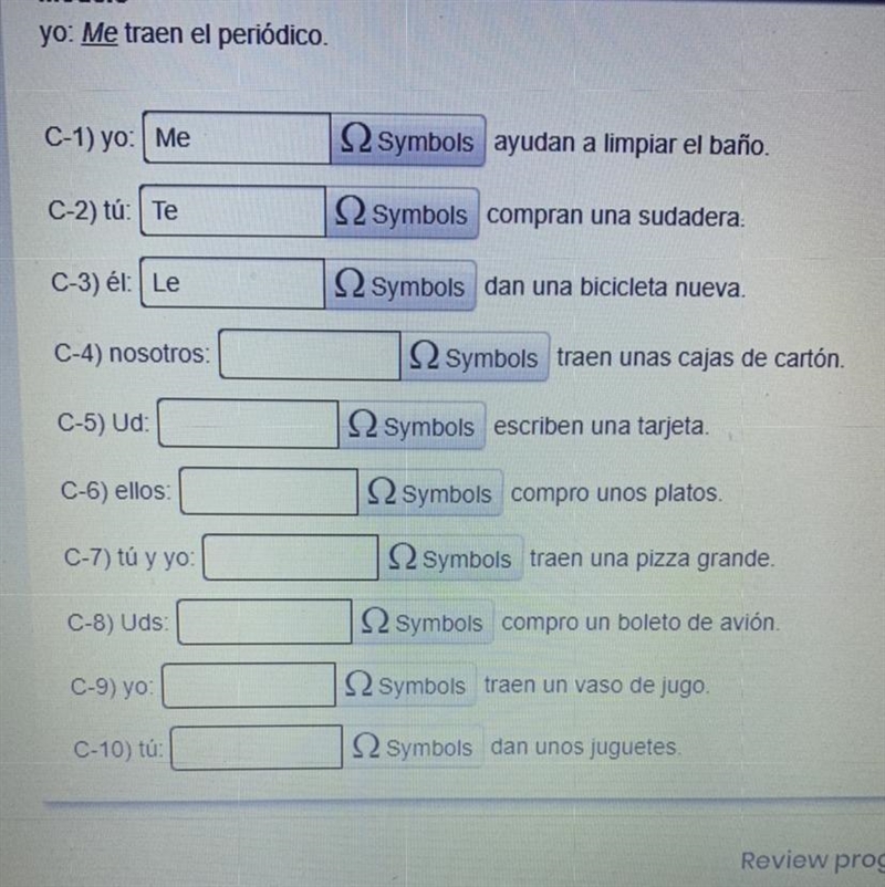 I need someone who is good at Spanish the directions are write the correct indirect-example-1