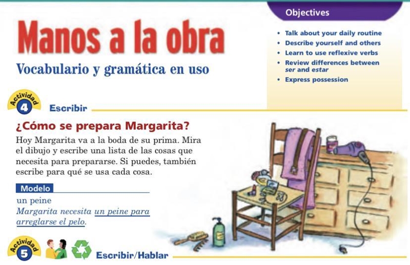 I need 10 sentences about margarita necesita in the picture plz help it due in 20!min-example-1