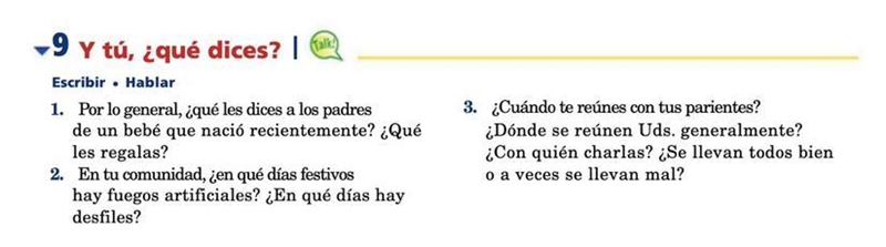 1. Por lo general, ¿qué les dices a Los padres de un bebé que nació recientemente-example-1