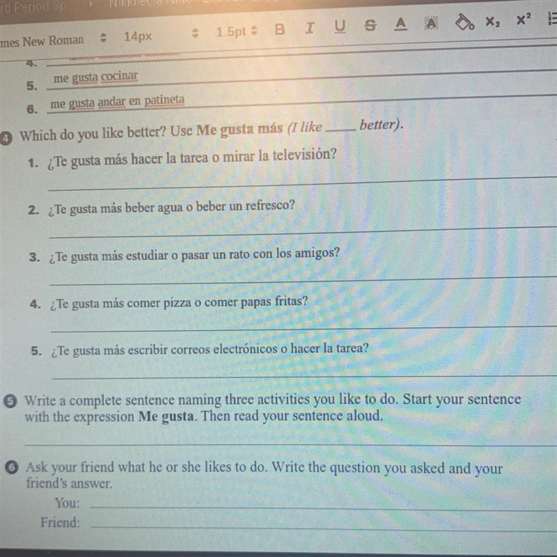 Can someone please help me with 4, 5 and 6 I don’t know Spanish at all-example-1