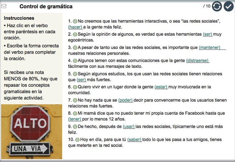 HELP WITH SPANISH! u have to put the conjugated word in the spot of the green word-example-1