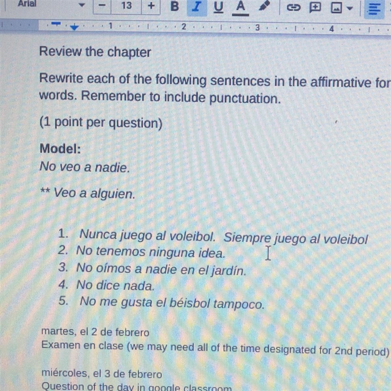 Pls help me. It’s Spanish 2-example-1