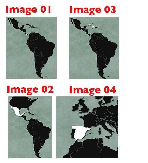 Match the map with the correct selected country. Options: Cuba Panama Mexico Espana-example-1