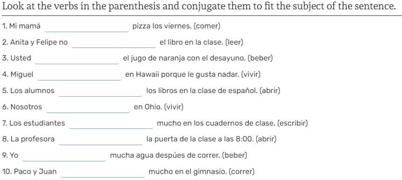 I need some help conjugating verbs.-example-1