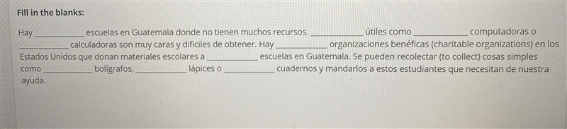 PLEASE HELP!! Complete the paragraph below with the appropriate definite or indefinite-example-1