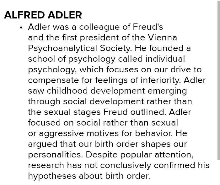 Summarize each of the theories of the neo-freudians Alfred Adler, Karen Horney, and-example-1