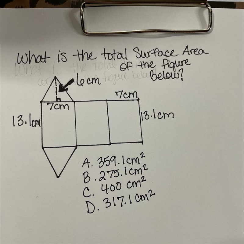 What is the total surface area of the figure below?-example-1