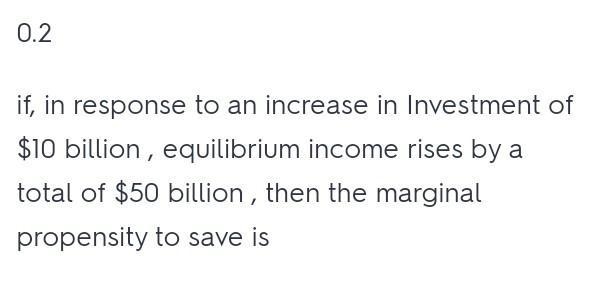 22 If, in response to an increase in investment of S10 billion.equilibrium income-example-1