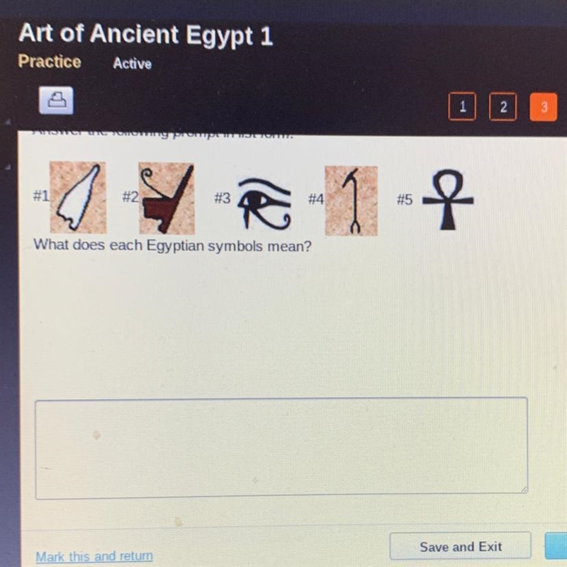 Help me pls!!this is due today:( What does each Egyptian symbols mean? ⬇️⬇️⬇️.-example-1