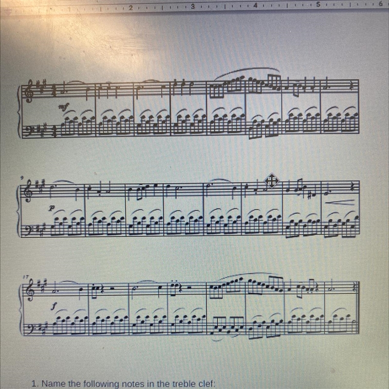 10. In which measures is the rhythm, "quarter, eighth, eighth, eighth, eighth-example-1