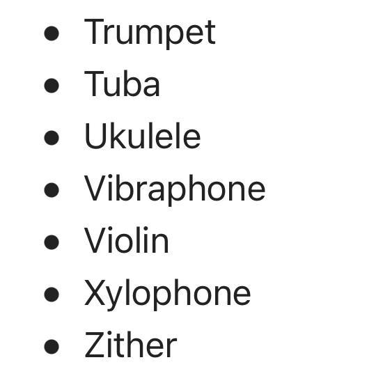 Tell me 21 musical instruments​-example-1