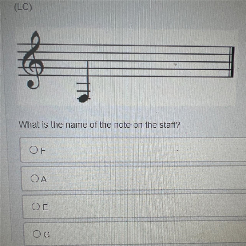 What is the name of the note on the staff?-example-1