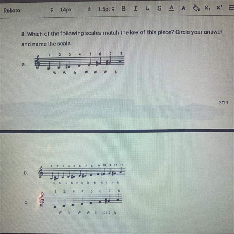 10. In which measures is the rhythm, "quarter, eighth, eighth, eighth, eighth-example-1